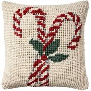Mina Victory Holiday Throw Pillow 22" x 22", Candy Cane Christmas decor . new